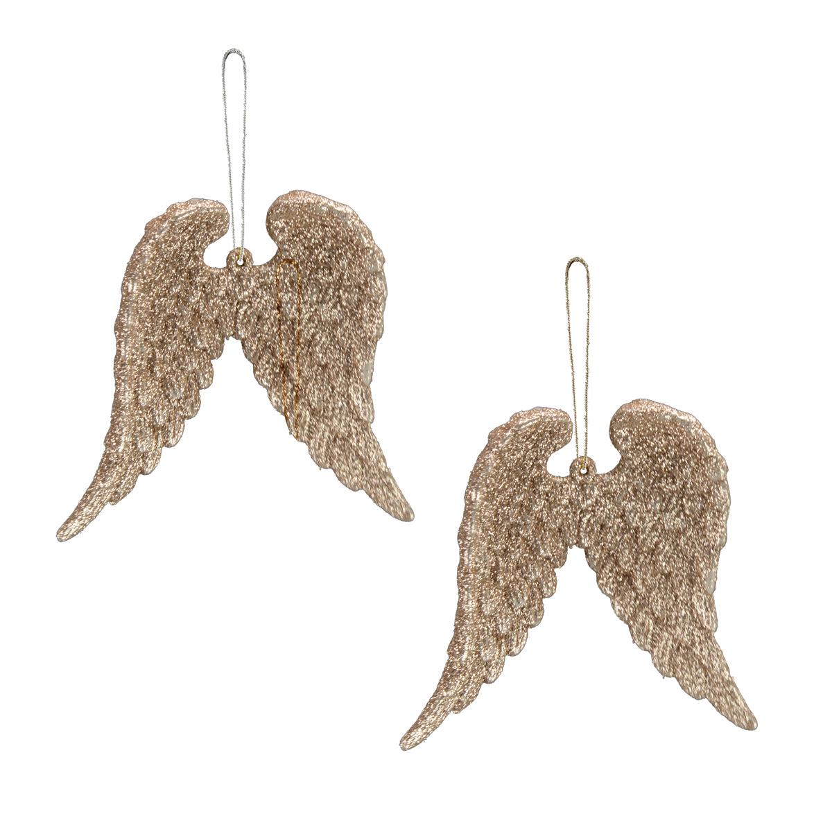 Glitter Angel Wings x 2 - Champagne Gold