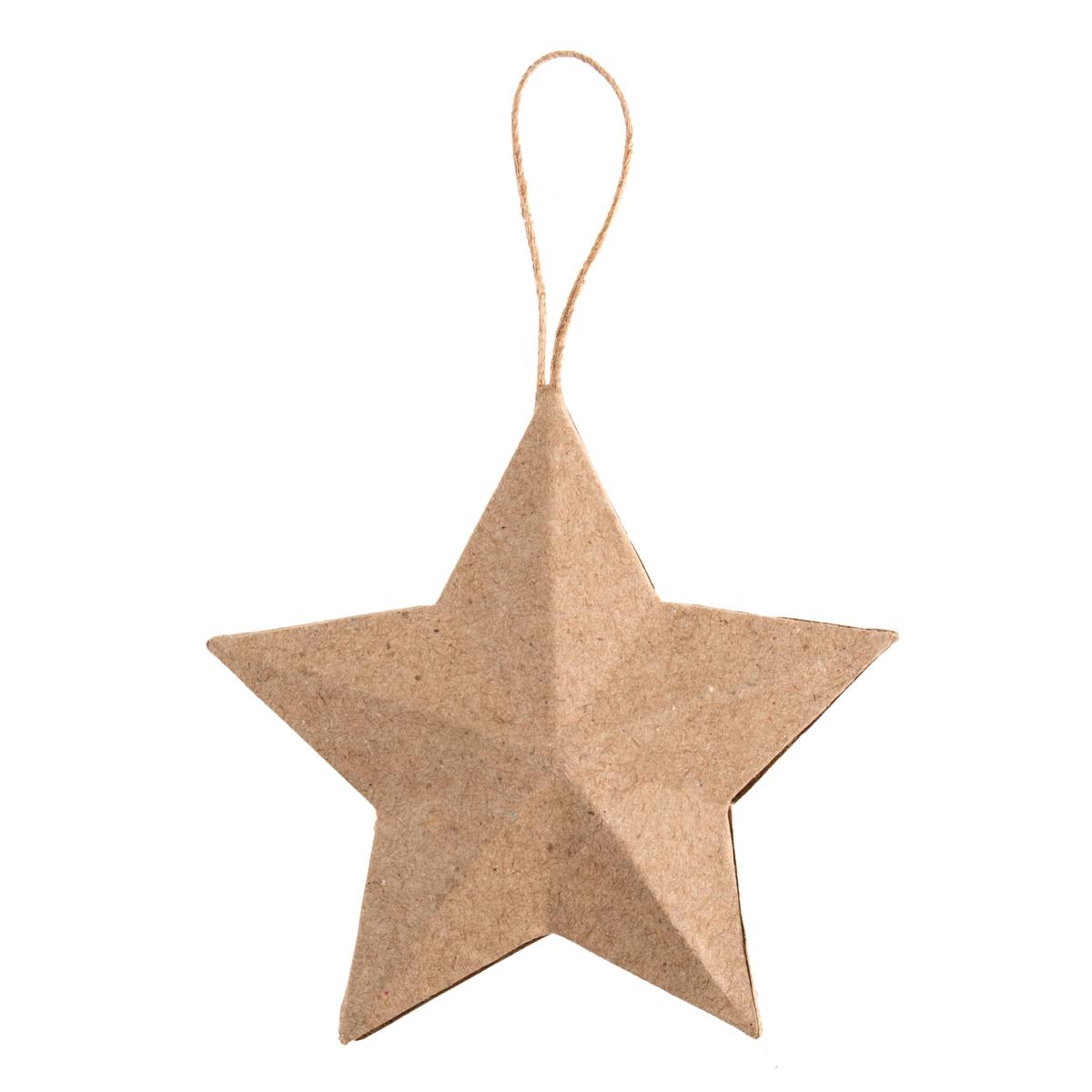 Hanging Papier Mach Decoration x 9cm - Star DISCONTINUED
