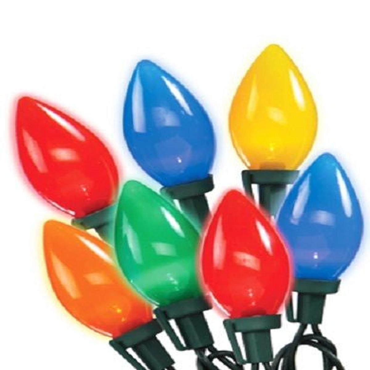 Holiday Wonderland 2936-88A 25-Count C9 LED Multi Ceramic Christmas Light Set 8211 Quantity of 12