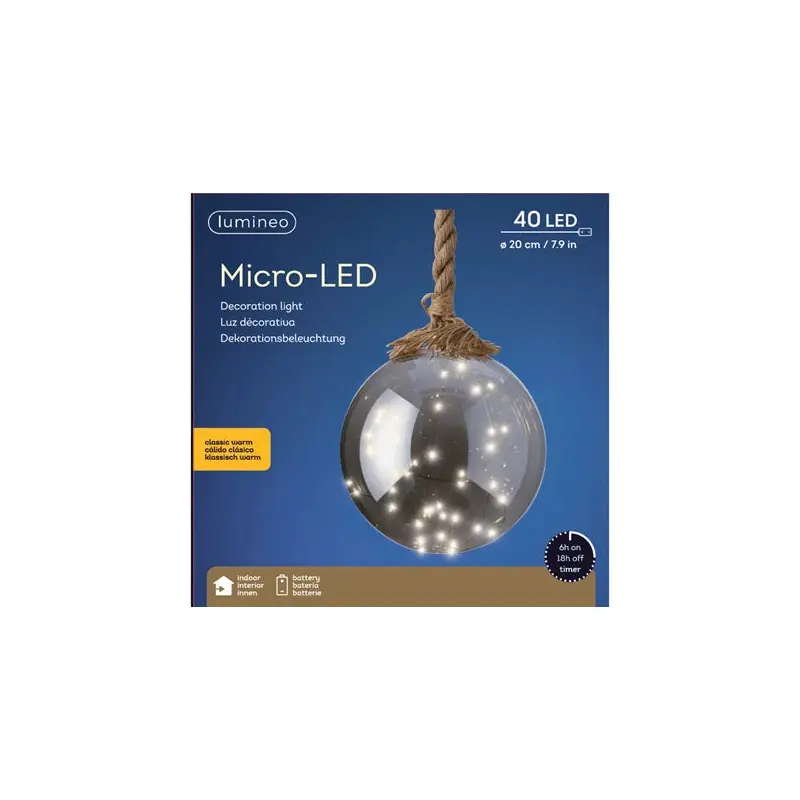 Micro LED ball steady BO indoor smokey/classic warm dia20cm