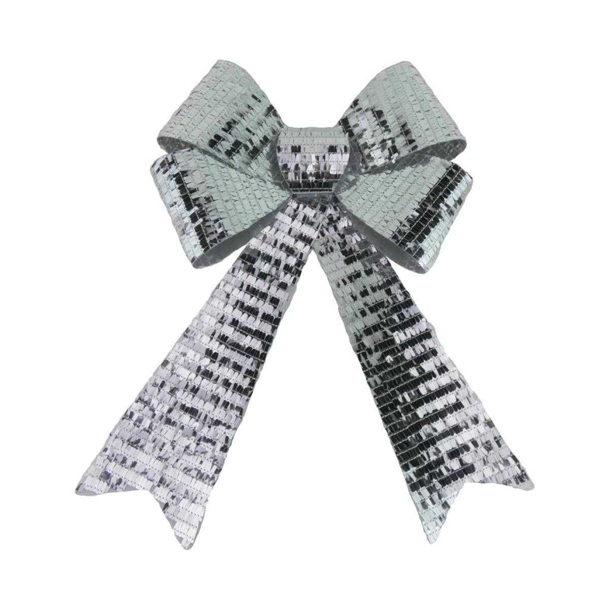 Silver Sequin Bow x 25cm