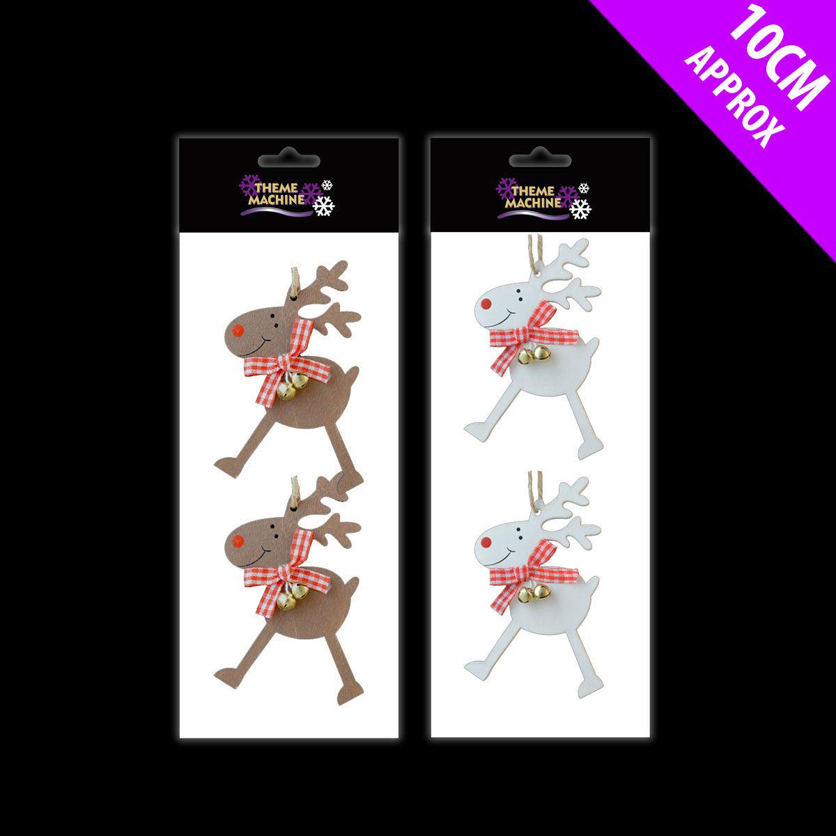 Wooden Rudolph Hangers x 10cm - Colour Selected at Random