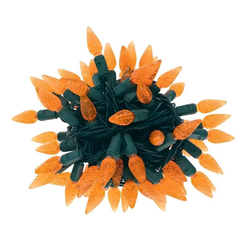 100 C6 Orange LED Christmas Lights, 4