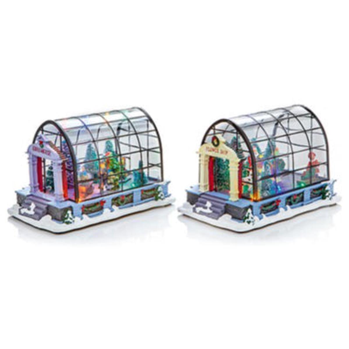 23cm Lit Greenhouse