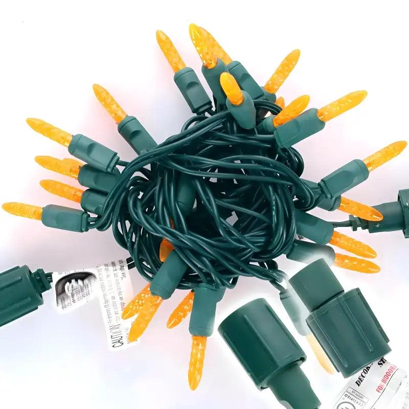 25 M5 Orange Commercial Co-Axial LED Christmas Lights, 4