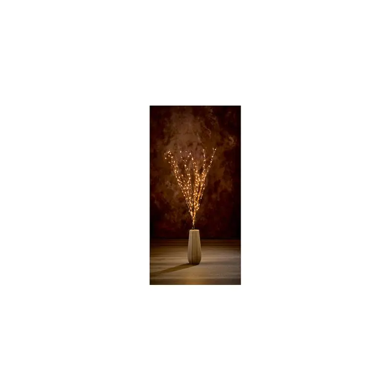 90cm Set of 3 Lit Brown Twigs with 90 Warm White LEDs