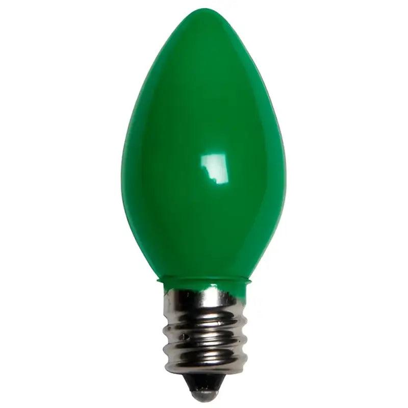 C7 Incandescent Christmas Light Bulbs, Green, Opaque, Pack of 25