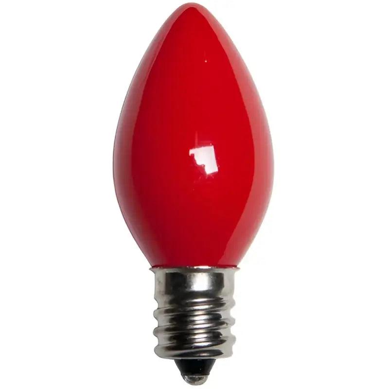 C7 Incandescent Christmas Light Bulbs, Red, Opaque, Pack of 25