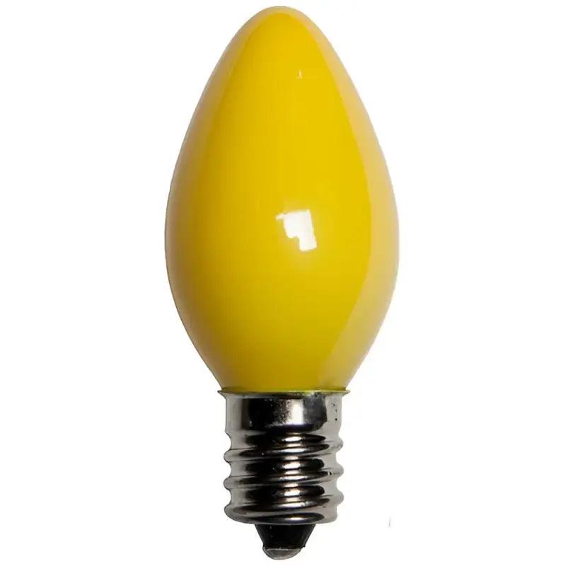 C7 Incandescent Christmas Light Bulbs, Yellow, Opaque, Pack of 25