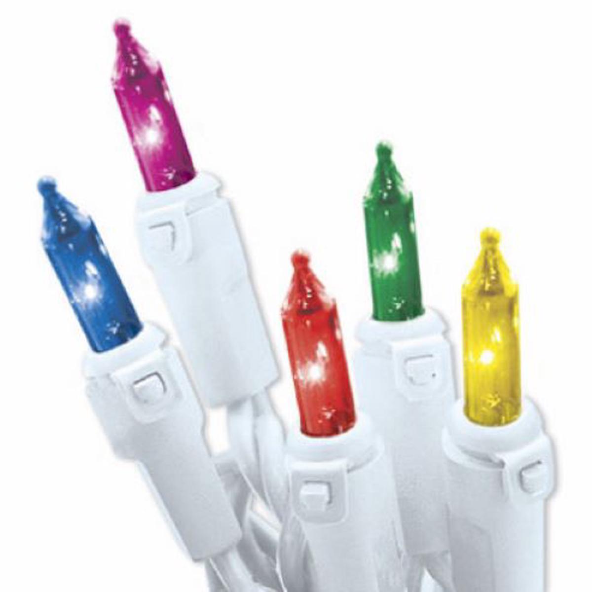Holiday Wonderland 48601-88A 100-Count Multi-Color With White Cord Christmas Light Set - Quantity of 9