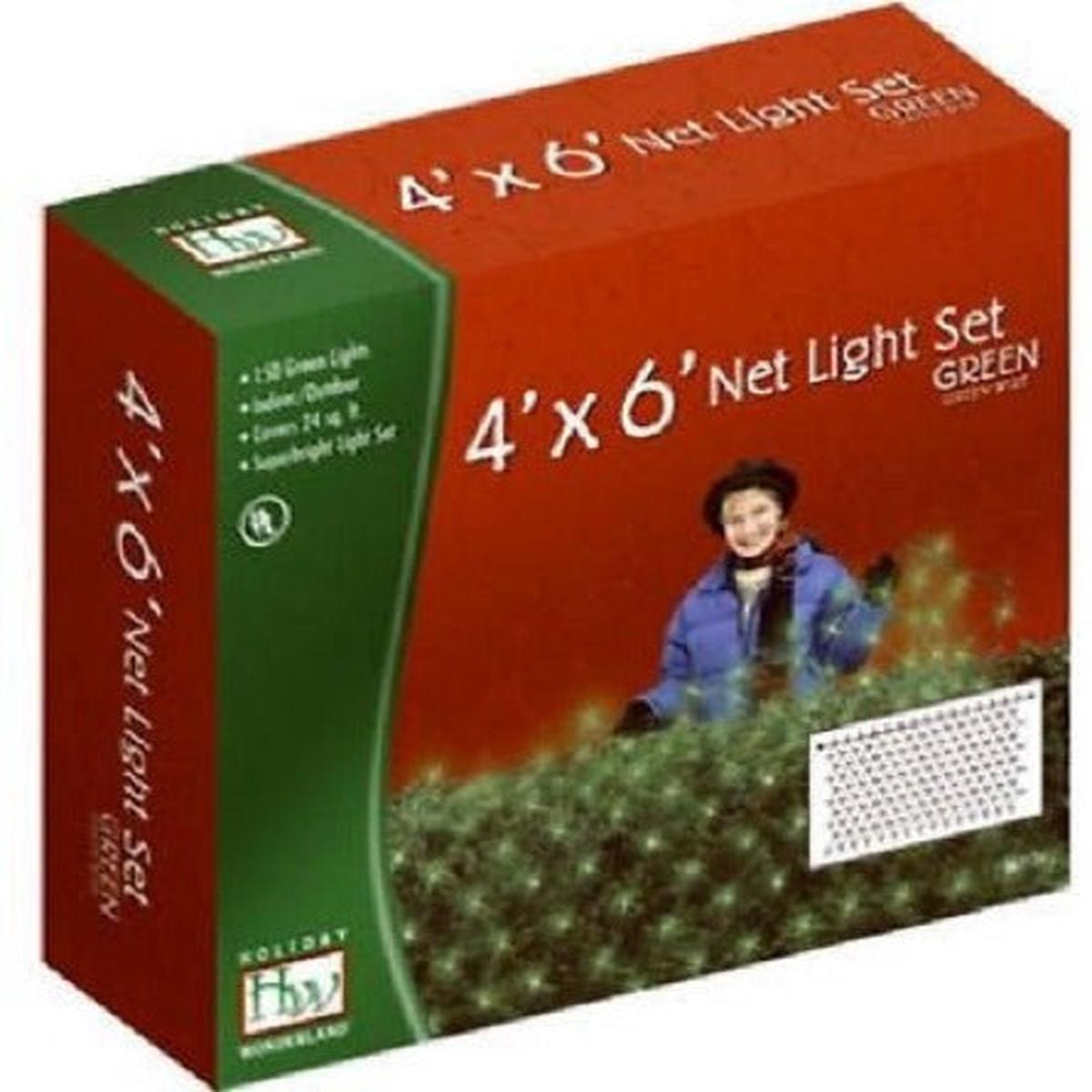 Holiday Wonderland 48957-88 150-Count 4' x 6' Green Net Shrub Christmas Lights - Quantity of 8