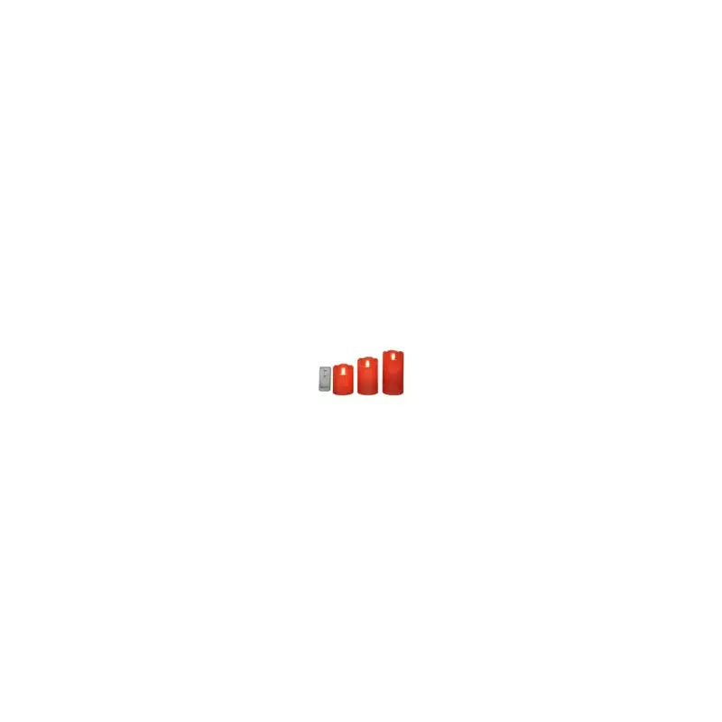 LED waving candle wax wave top BO indoor mix christmas red/warm white D.7.5cm x H.15cm