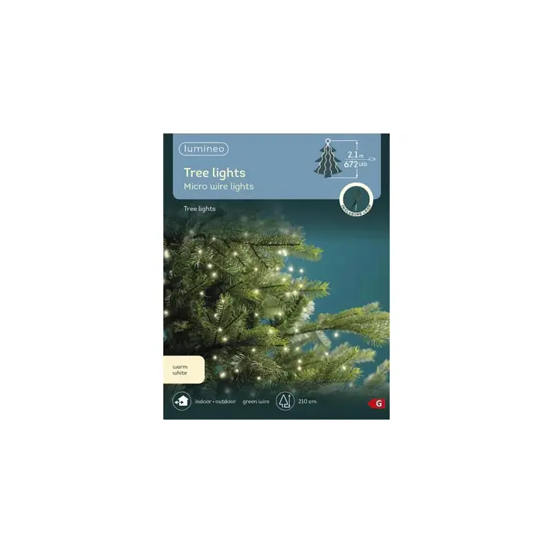 Micro LED tree bunch gb steady outdoor green/warm white L.210cm