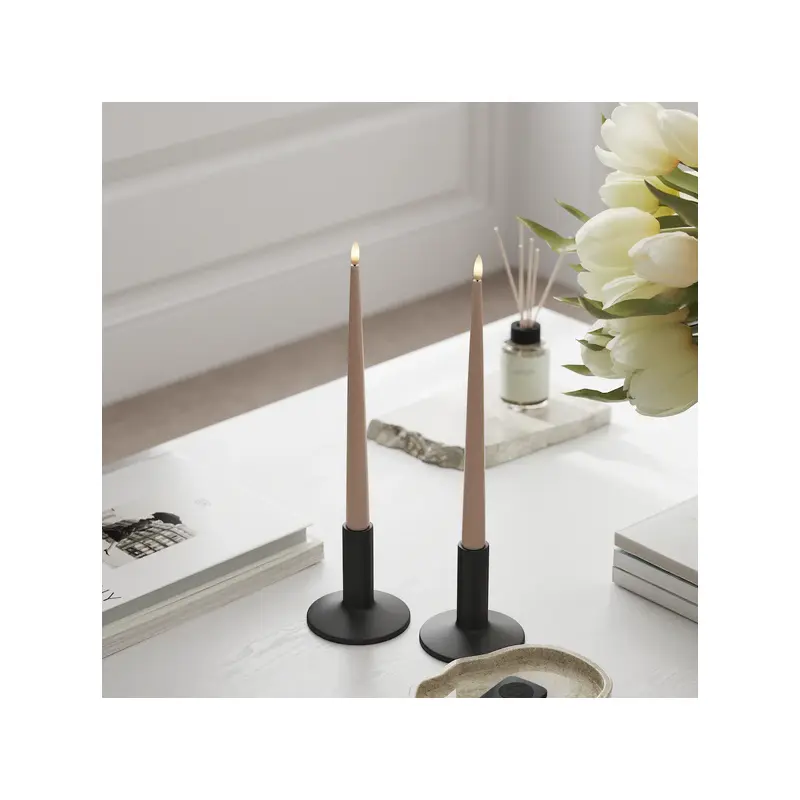 Rose LED Shiny Dinner Candle. 2 stk (28 cm)