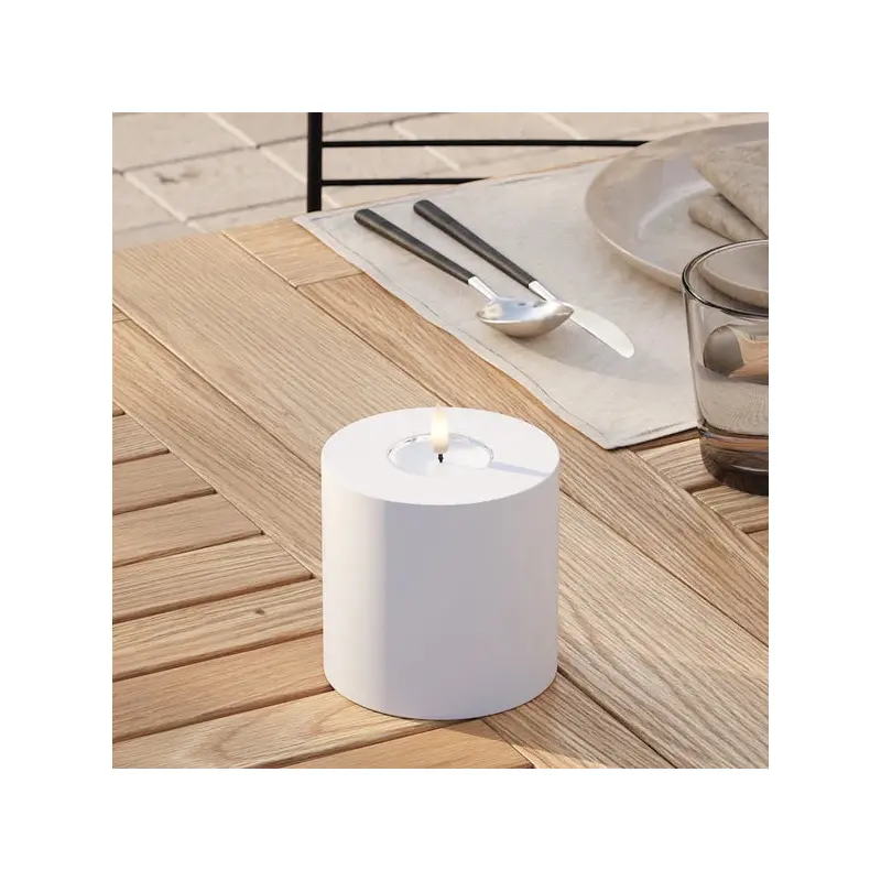 White Outdoor LED Candle 10 x 10 cm