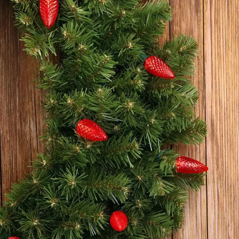 25 C9 Red LED Christmas Lights, 8