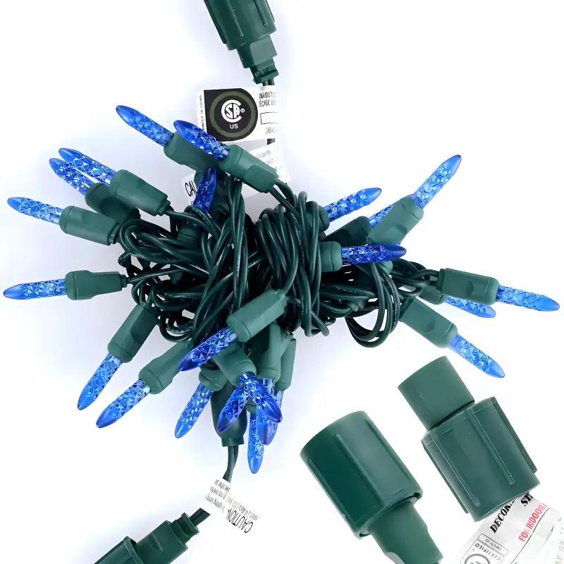 25 M5 Blue Commercial Co-Axial LED Christmas Lights, 4