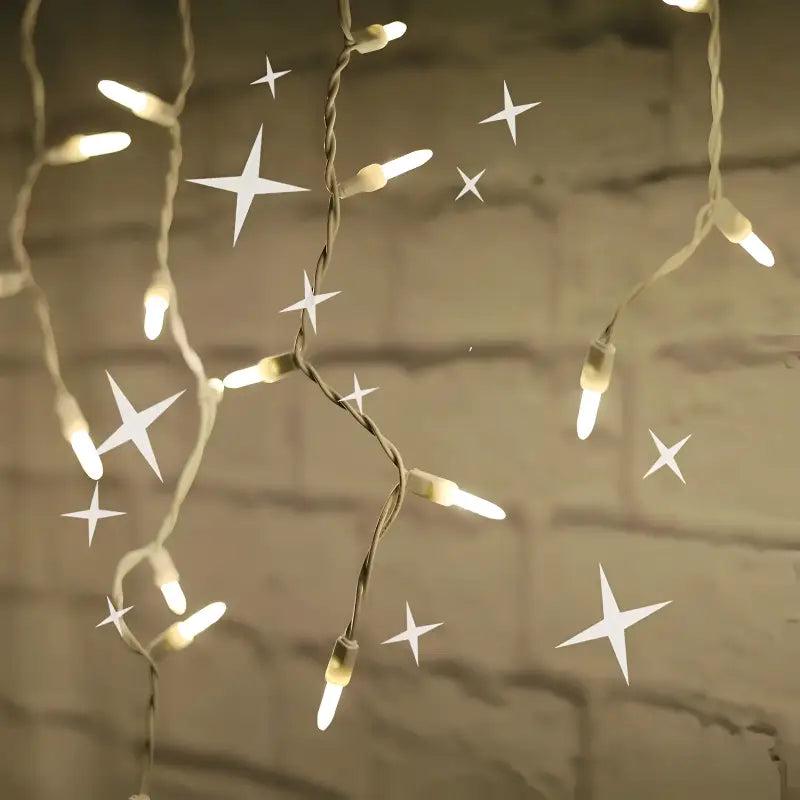70 M5 Warm White Twinkle LED Icicle Lights