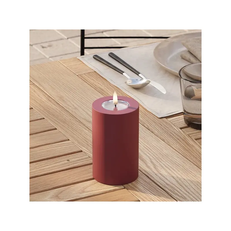 Bordeaux (Red) LED Candle 7.5 x 12.5 cm