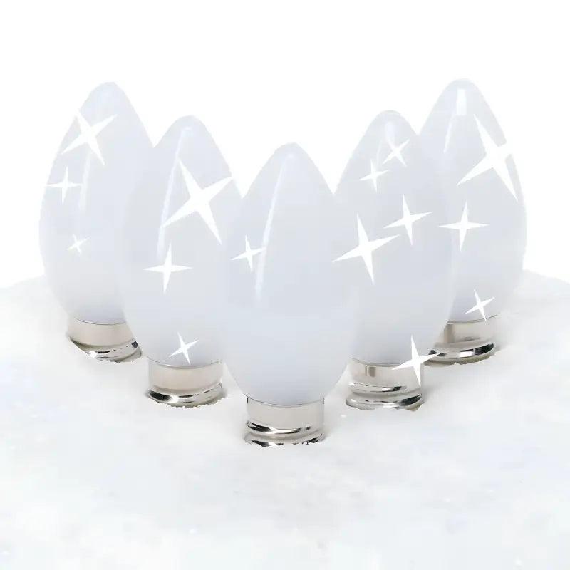C7 Cool White Twinkle Smooth ProCore LED Christmas Light Bulbs