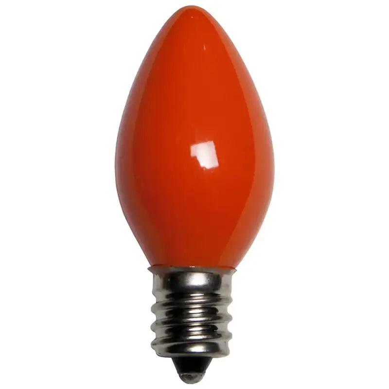 C7 Incandescent Christmas Light Bulbs, Orange, Opaque, Pack of 25