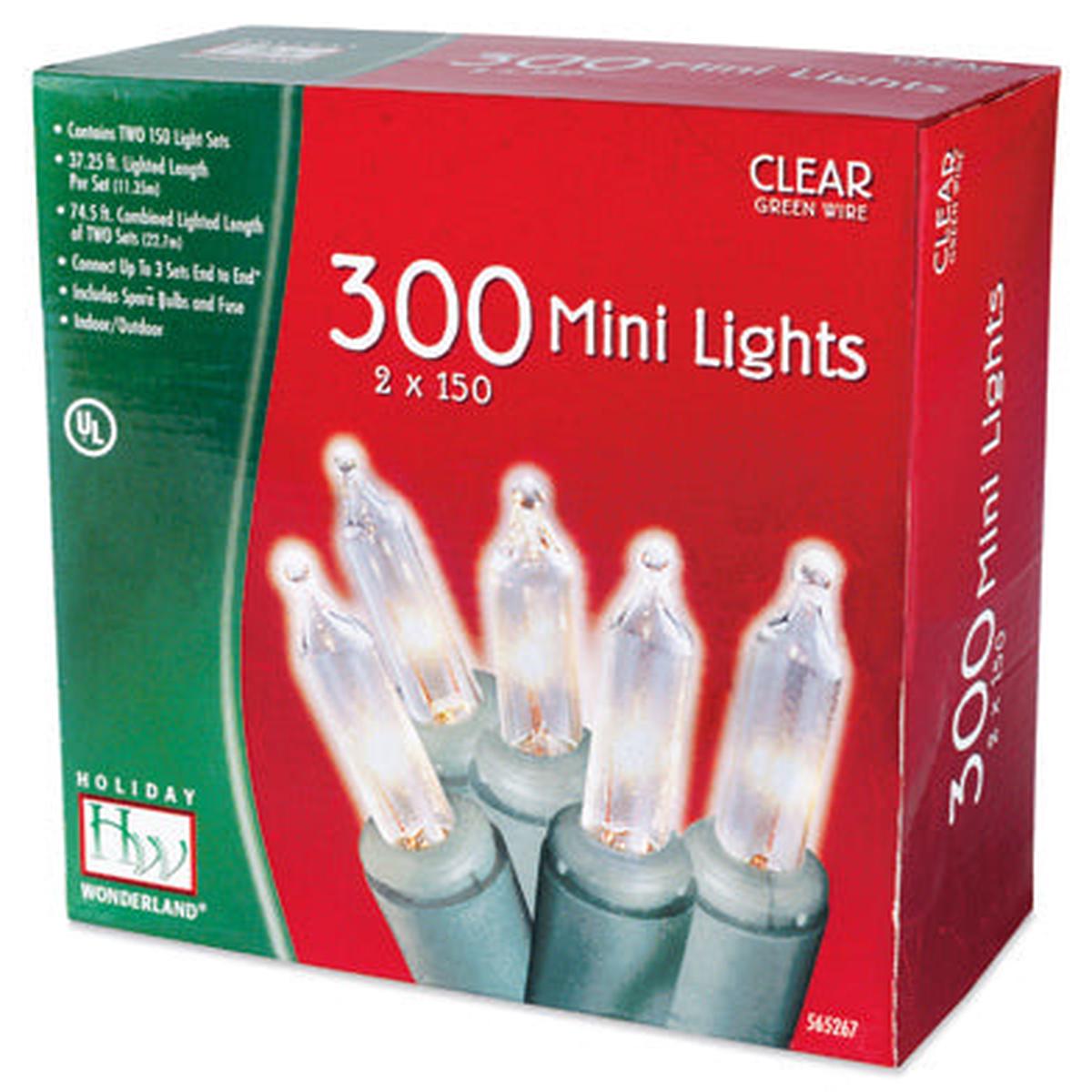 Holiday Wonderland 48150-88A 300 Count Clear Miniature Christmas Light Sets - Quantity of 6