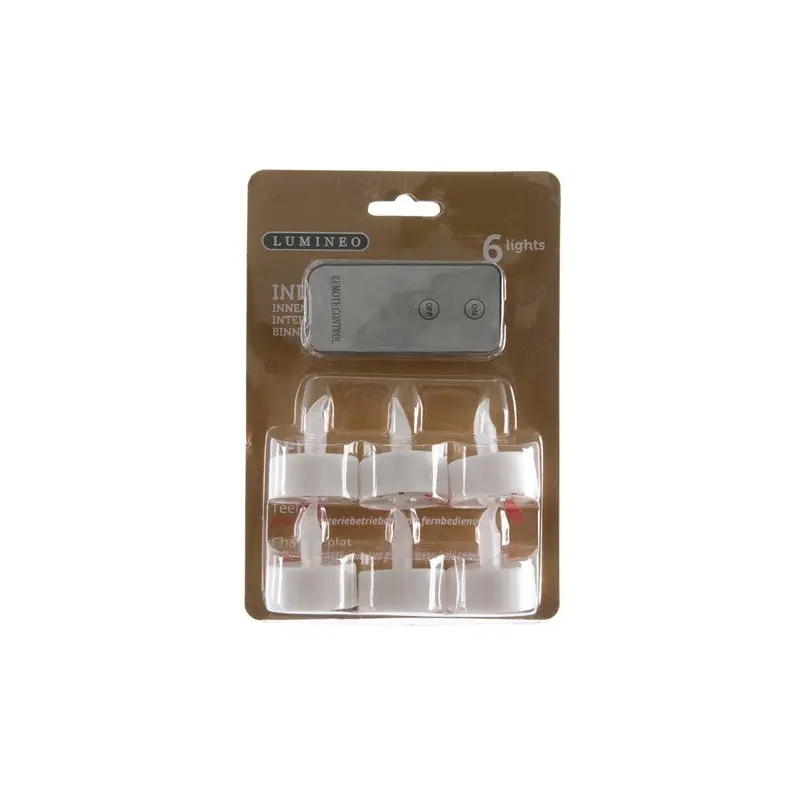 LED tealight plastic fire flame effect BO indoor white/flame dia3.8cm x H.4.6cm