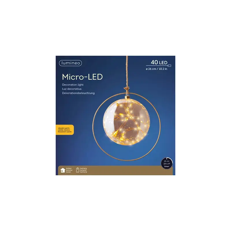 Micro LED ball steady BO indoor amber/classic warm dia26cm x L.6cm