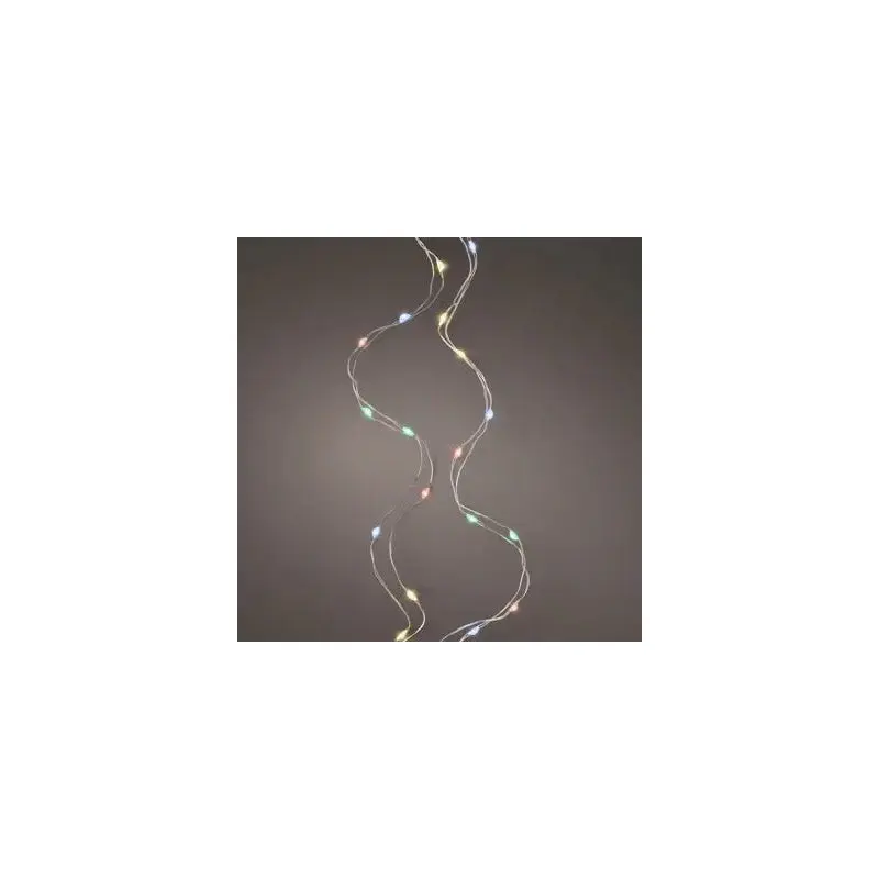 Micro LED stringlights steady BO indoor silver/multi L.295cm