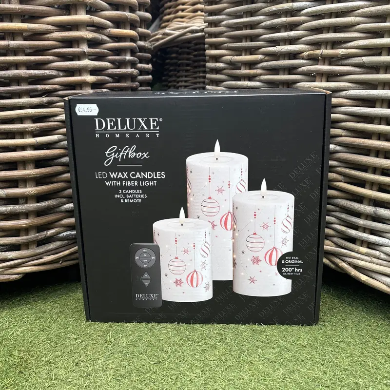 White Giftbox LED Candle - Christmas Bauble print