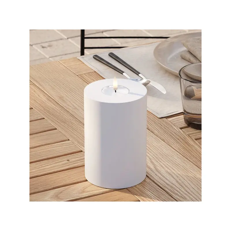 White Outdoor LED Candle 10 x 15 cm
