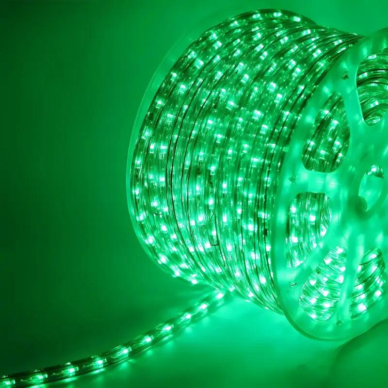 150' Green LED Rope Light, 2 Wire 1/2