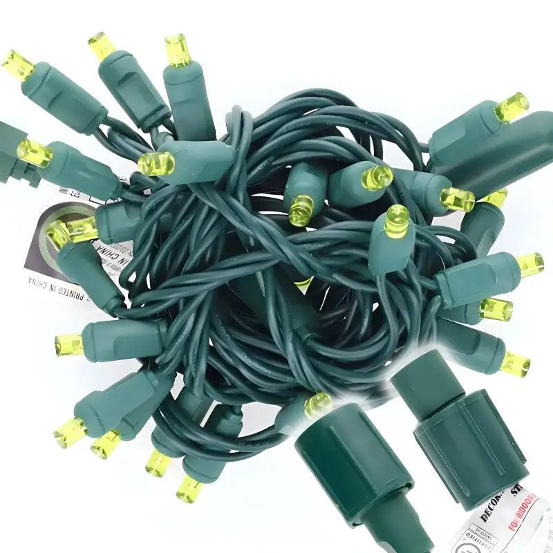25 5mm Gold Commercial Co-Axial LED Christmas Lights, 4