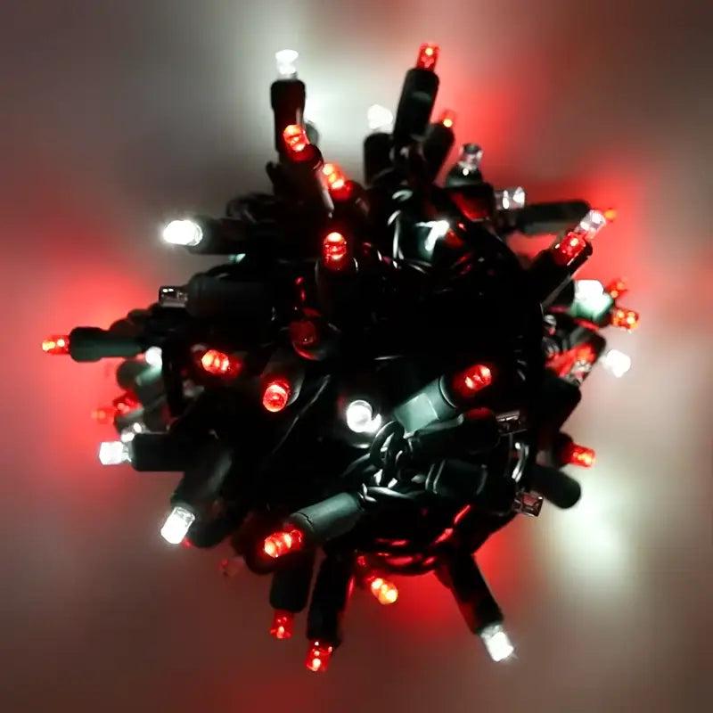 70 5mm Red, Cool White DreamSpark Slow Fade LED Christmas Lights, 4