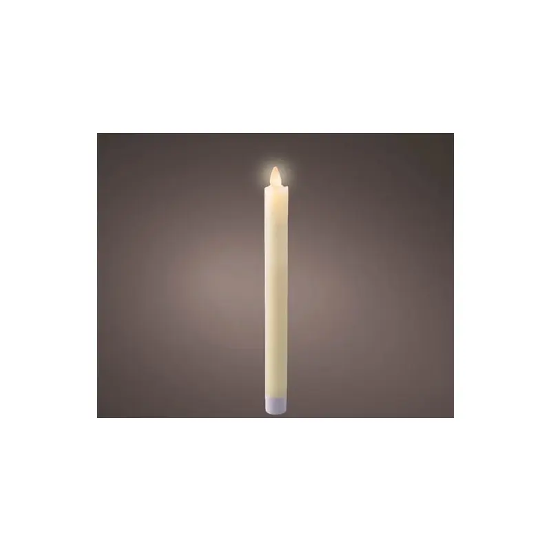 LED waving dinner candle wax flat top steady BO indoor cream/warm white dia2.1cm x H.24.5cm