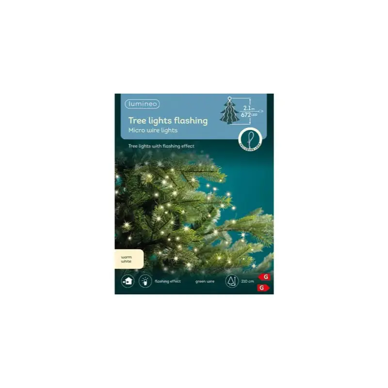 Micro LED tree bunch gb flashing effect outdoor green/warm white L.210cm