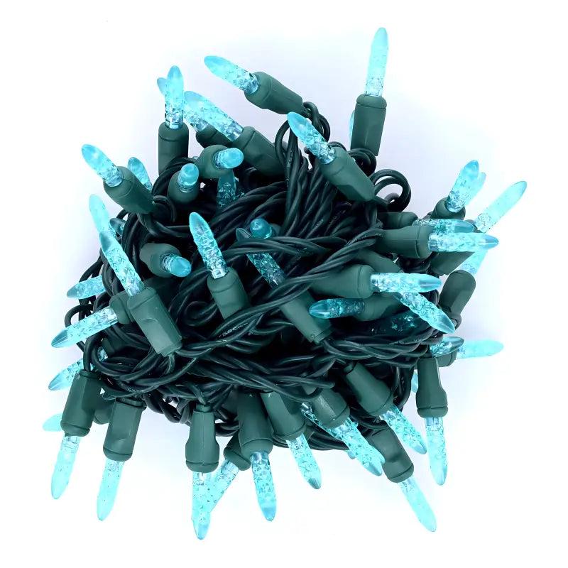 35 M5 Teal LED Christmas Lights, 4