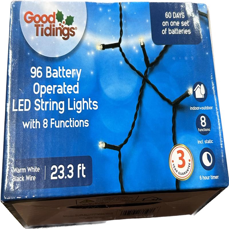 96 Battery Operated LED String Lights Warm White