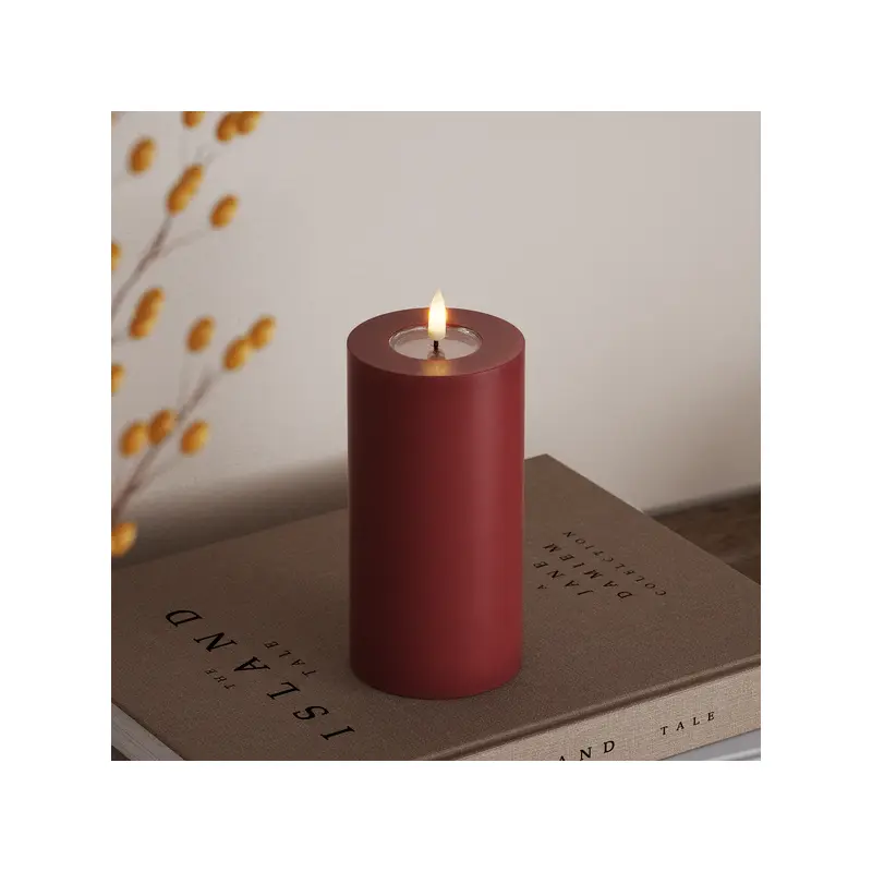 Bordeaux (Red) LED Candle 7.5 x 15 cm