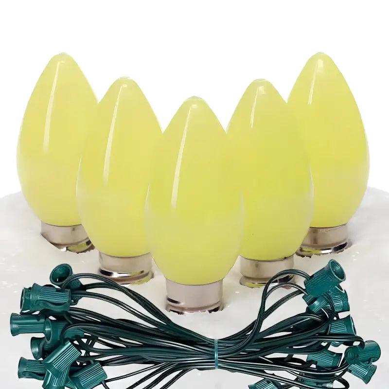 C7 Gold Smooth ProCore LED Christmas Light Bulb String Light Set, 25 Lights, 25'