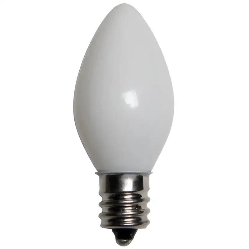 C7 Incandescent Christmas Light Bulbs, White, Opaque, Pack of 25