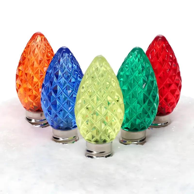 C7 Multicolor Faceted ProCore LED Christmas Light Bulbs