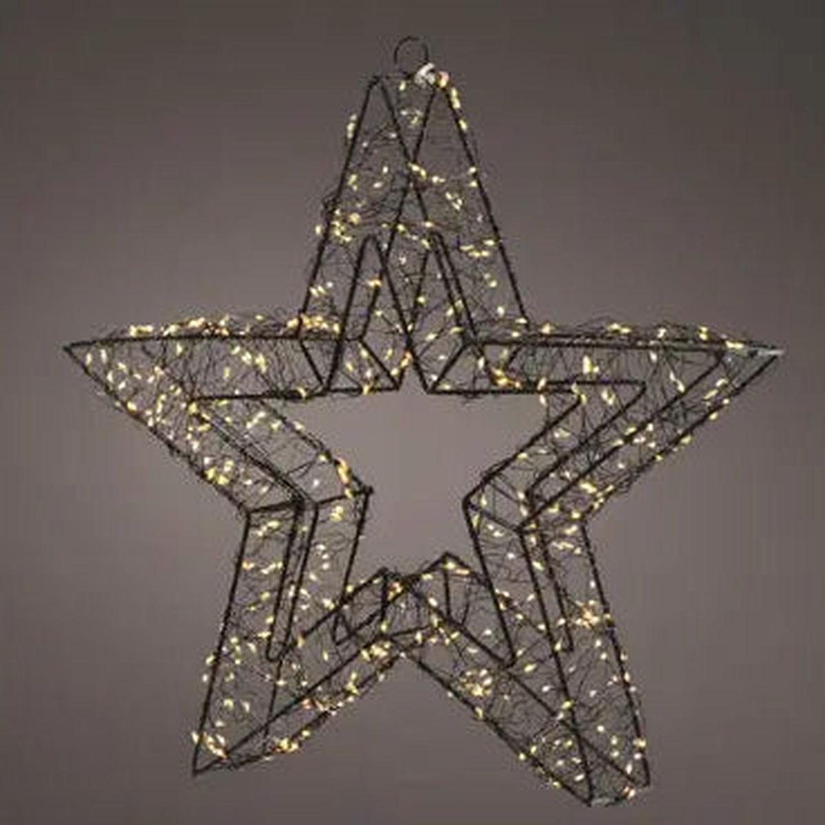 Micro LED star gb metal steady outdoor black/classic warm L.7cm x W.38cm x H.38cm