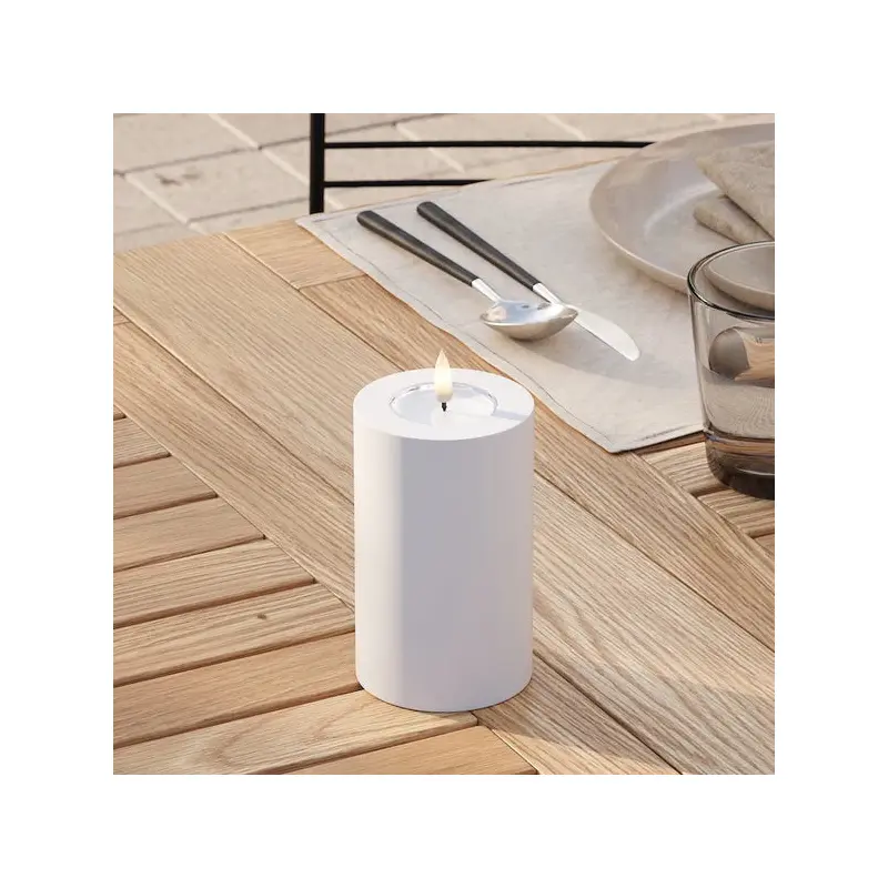 White Outdoor LED Candle 7.5 x 12.5 cm
