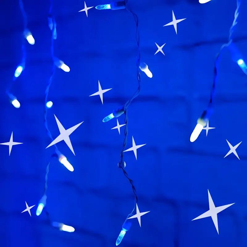 70 M5 Blue, Cool White DreamSpark Slow Fade LED Icicle Lights