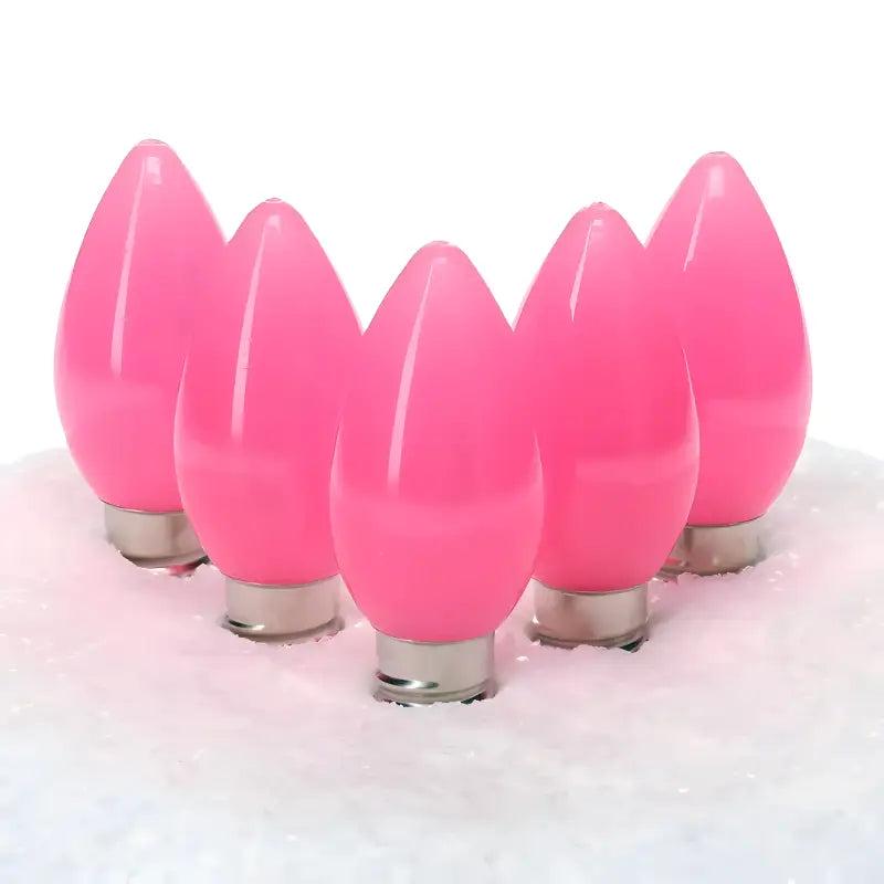 C7 Pink Smooth ProCore LED Christmas Light Bulbs