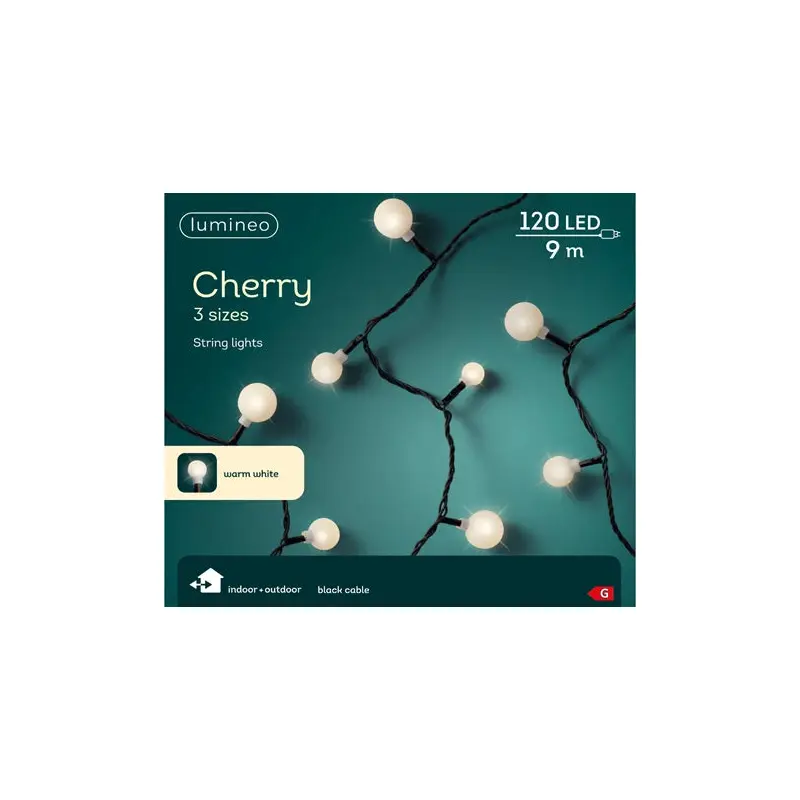 LED cherry lights gb steady outdoor black/warm white L.900cm