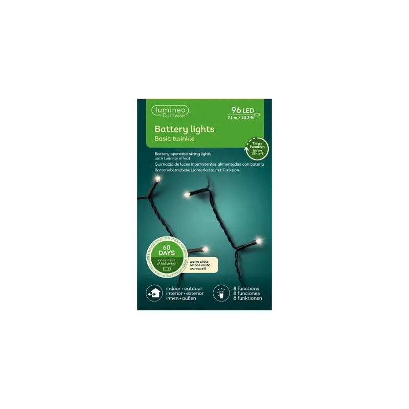 LED Durawise basic lights 8 function twinkle effect BO outdoor black/warm white L.710cm