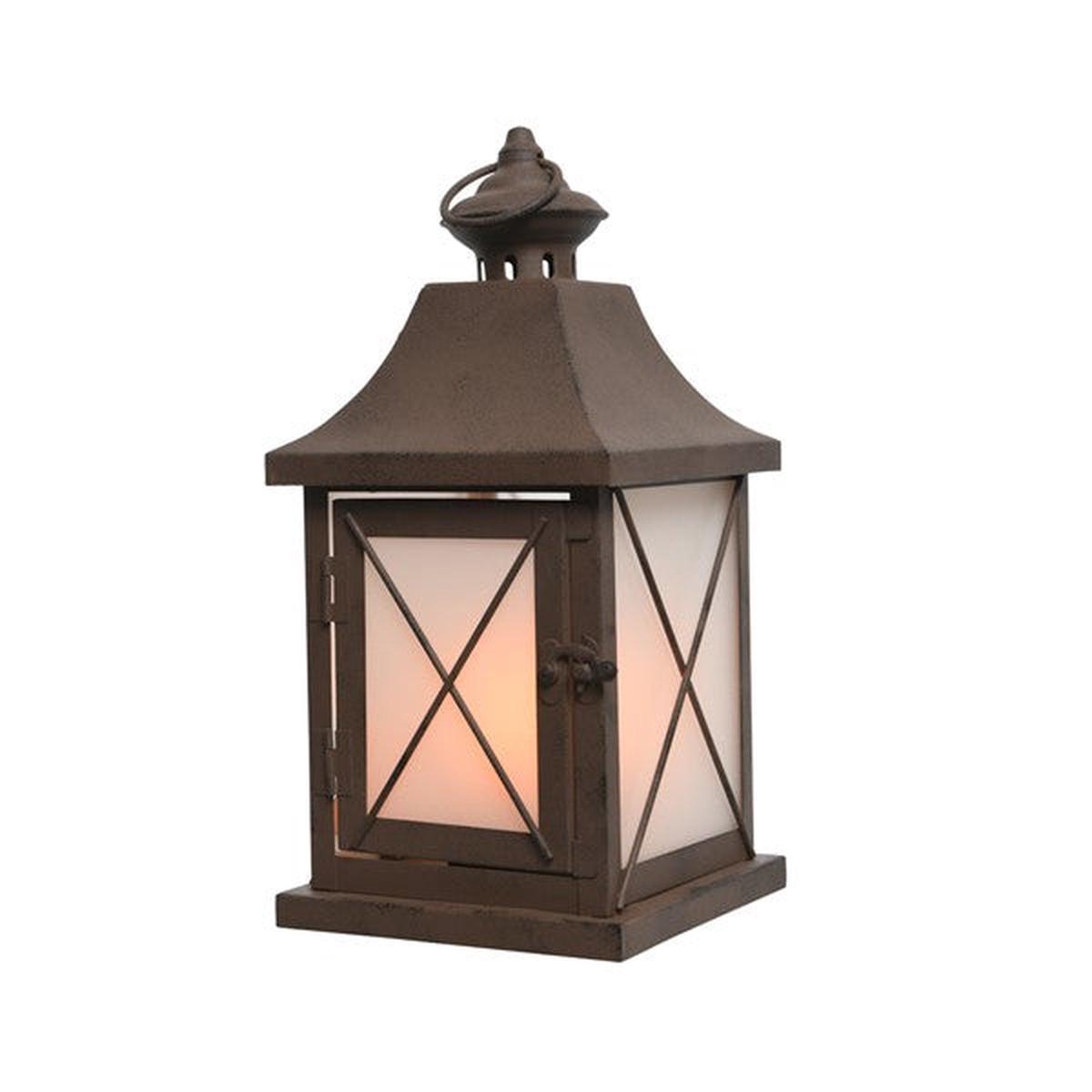 LED metal lantern ind bo 18x18x40cm-17L flame