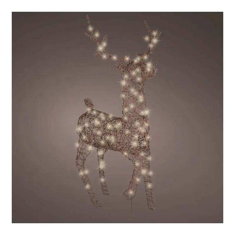 LED reindeer gb wicker steady outdoor dark brown/warm white L.26cm x W.86cm x H.147cm